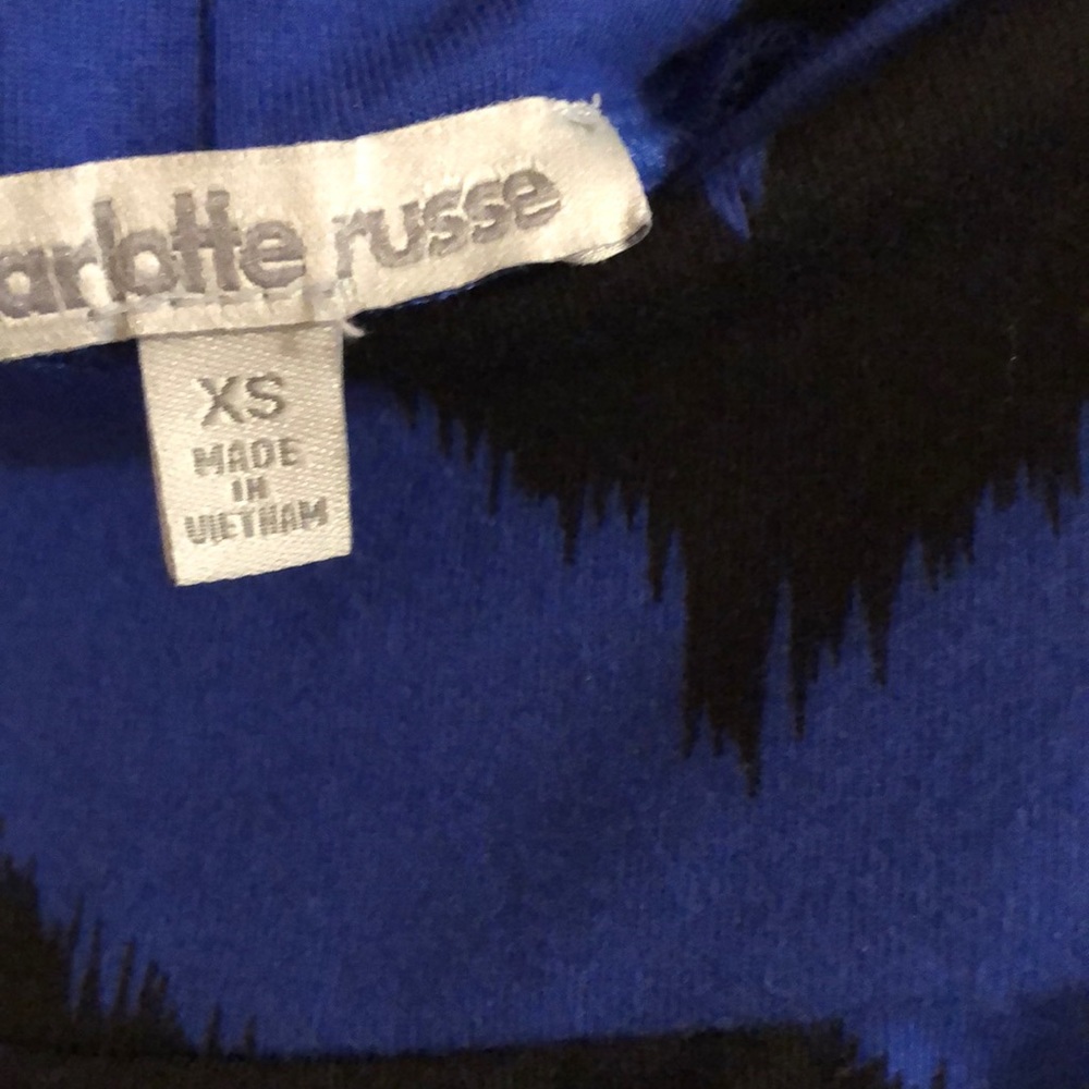 Charlotte Russe Blue/black Zig Zag Skirt - Picture 2 of 3